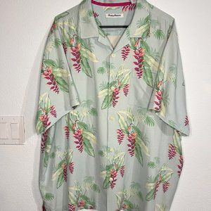 Tommy Bahama Coastal Cascade Camp Shirt 100% Silk Button Size XL